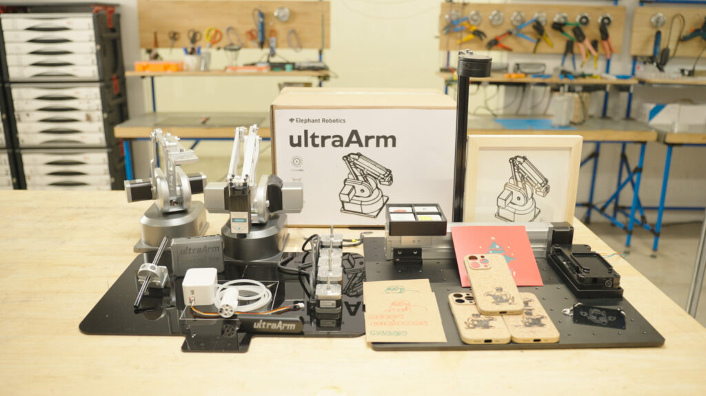 Learn how! Robotic ultraArm P340 by Arduino sketches, engraves, and grabs